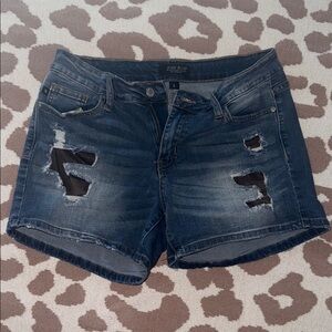Judy Blue Dark Blue Distressed Jean Shorts